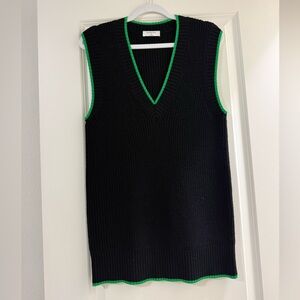 Aritzia Babaton Sherman Vest
 Black Cardigan with Green Trim